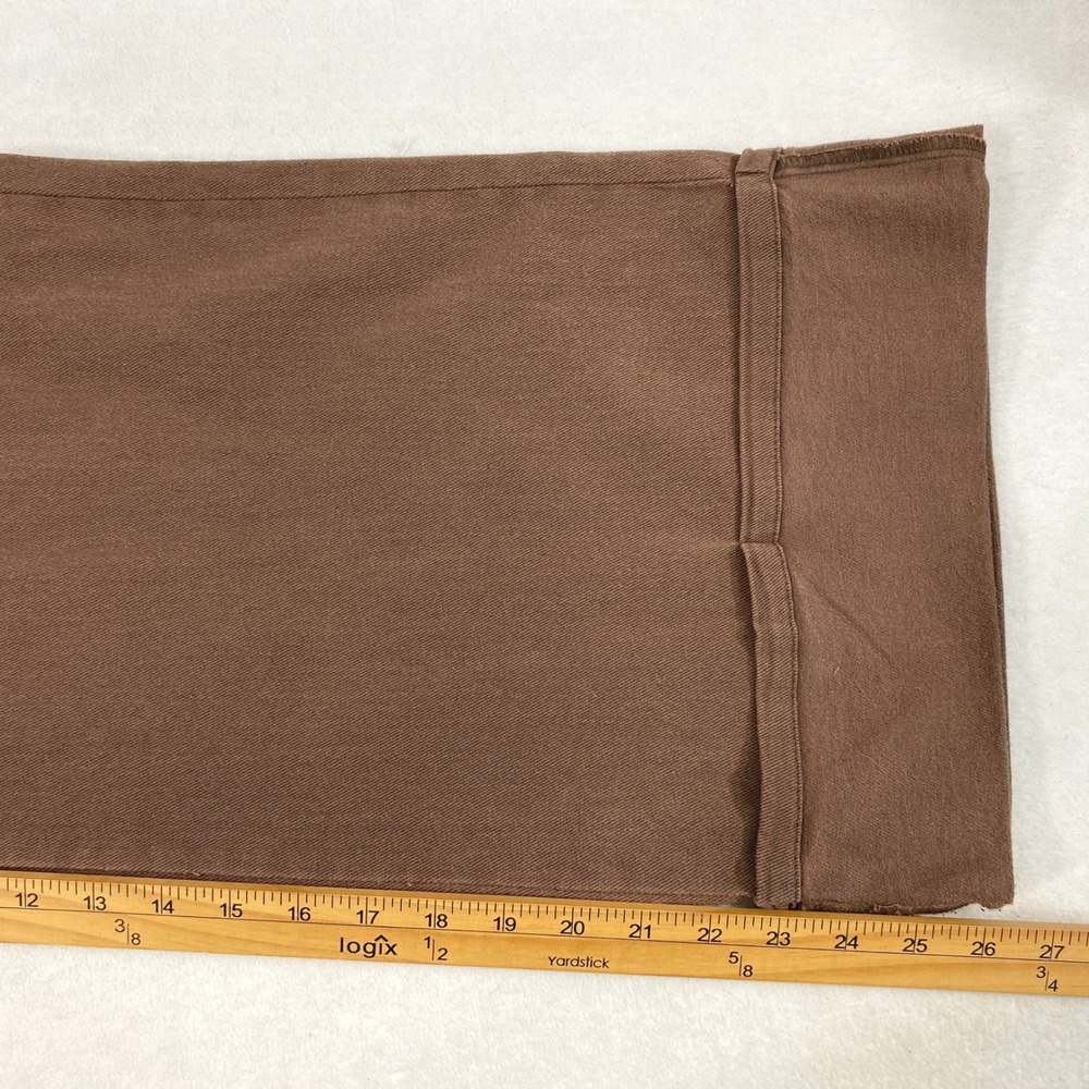 Entro Pants Women Large Chocolate Brown Wide Leg Cropped Cuffed Dark Academia - Picture 10 of 11